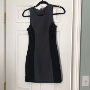 Black and grey sleeveless dress